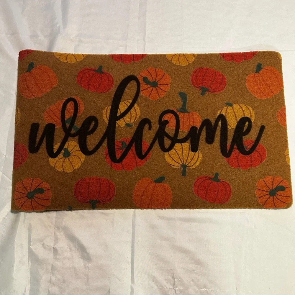 Door Mat Fall Decor Printed Rug Outdoor Halloween Welcome 29x17”